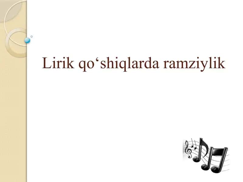 Lirik qoʻshiqlarda ramziylik 1