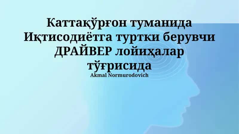 ДРАЙВЕР лойиҳалар тўғрисида 1