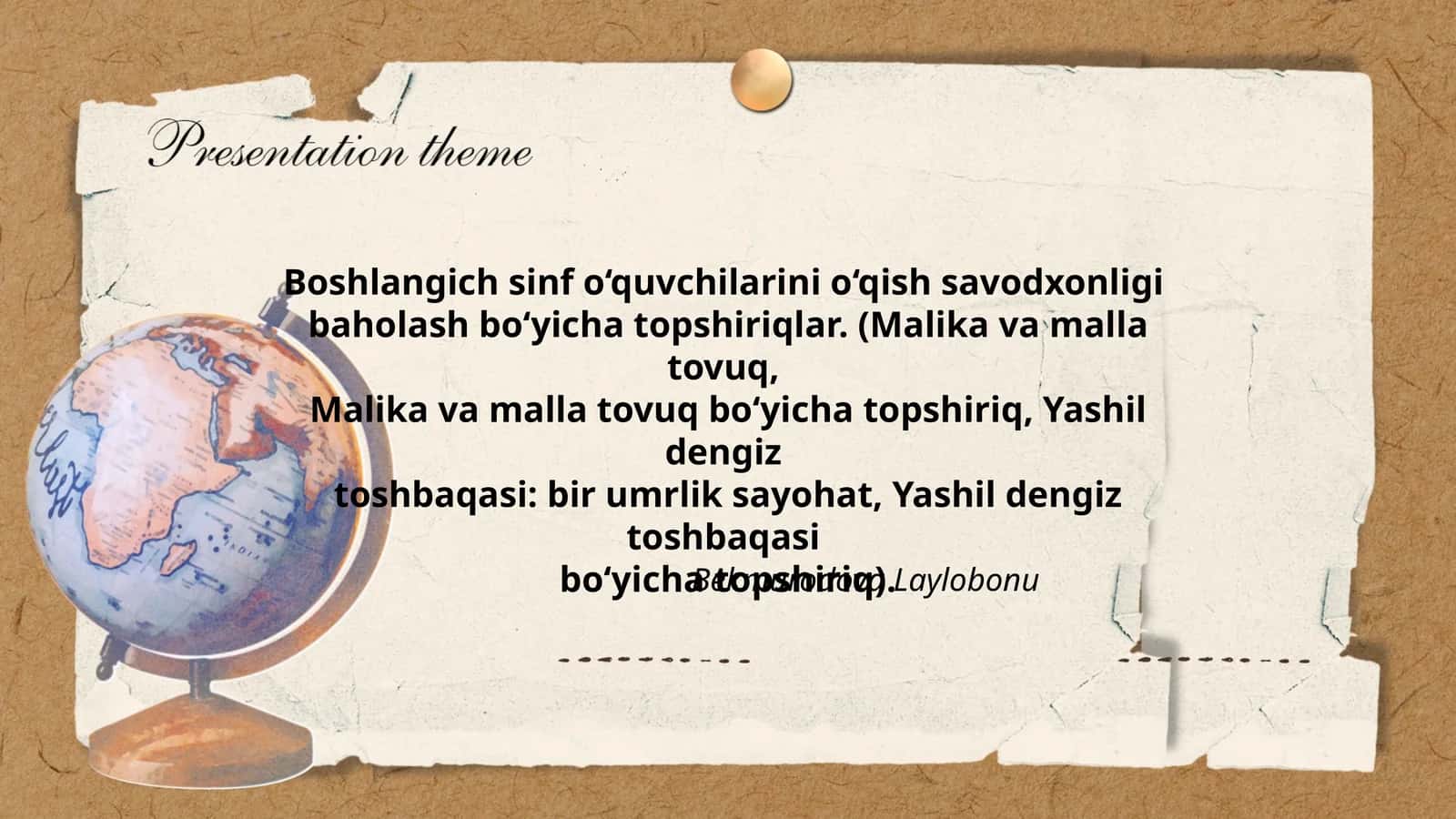Boshlangich sinf o‘quvchilarini o‘qish savodxonligi baholash bo‘yicha topshiriqlar 1