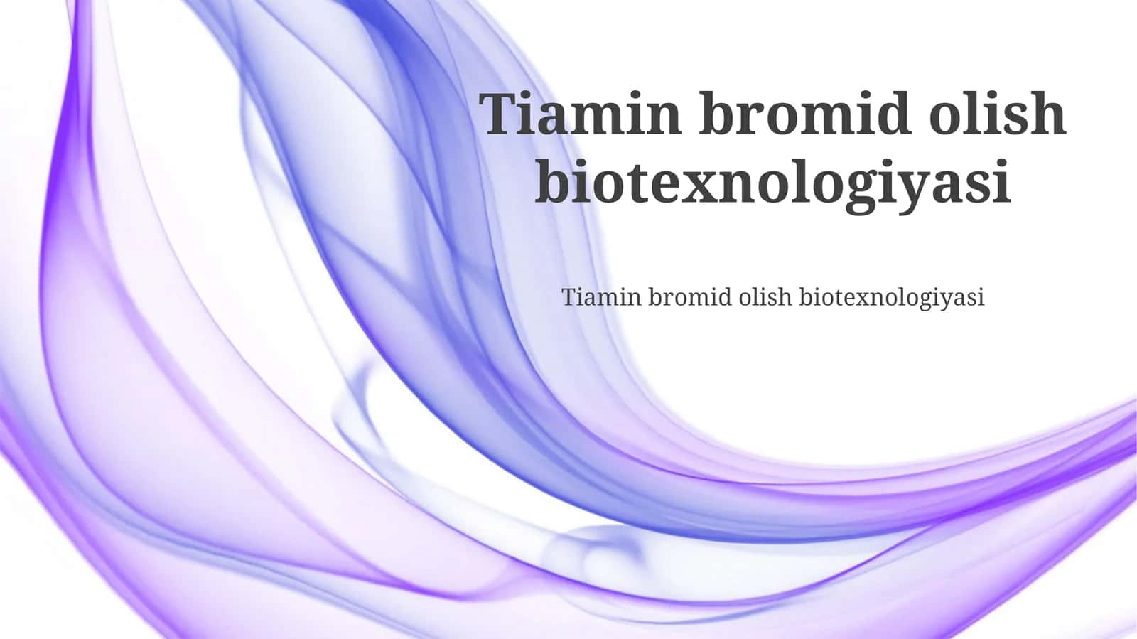 Tiamin bromid olish biotexnologiyasi 1