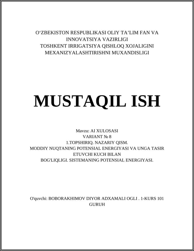 AI XULOSASI 1