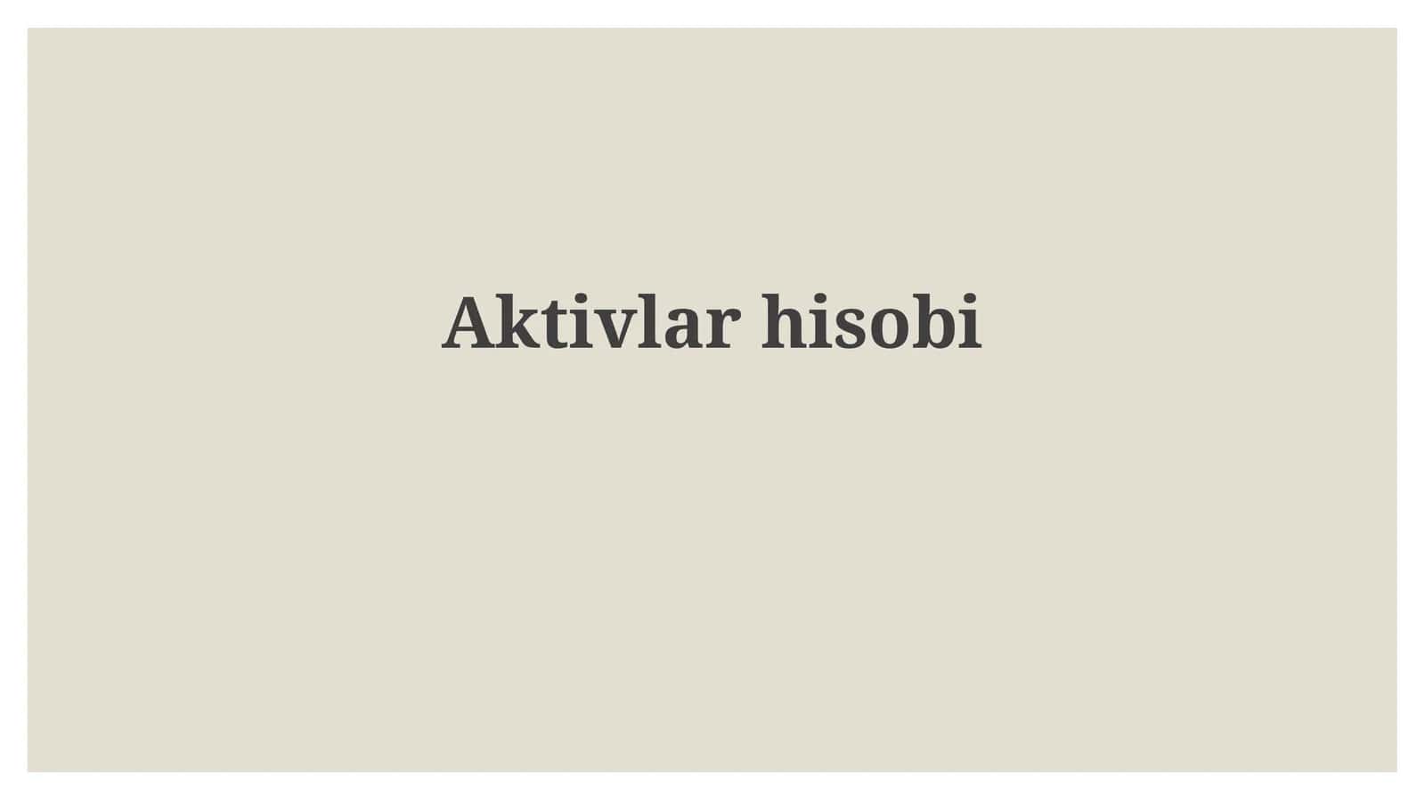 Aktivlarhisobi 1