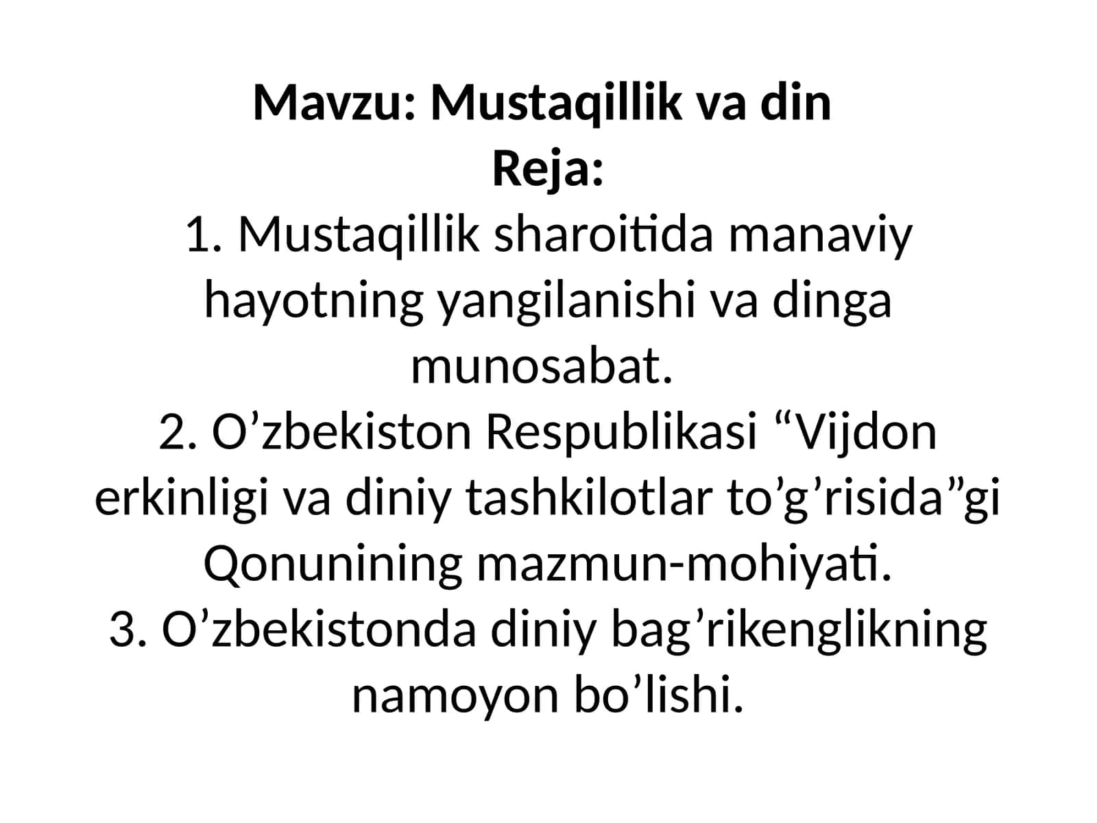 Mustaqillik va din 1