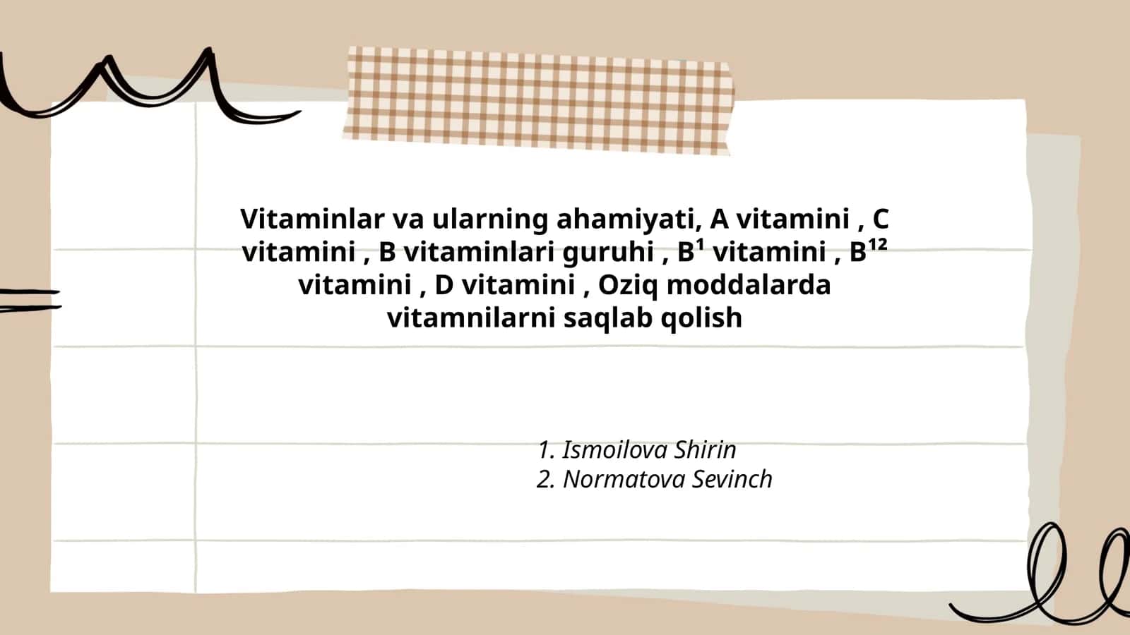 Vitaminlar va ularning ahamiyati 1
