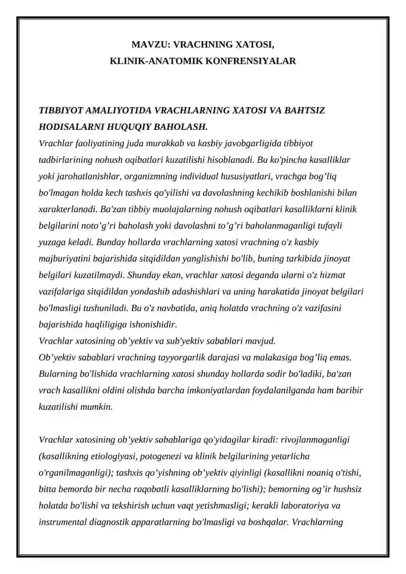 VRACHNING XATOSI