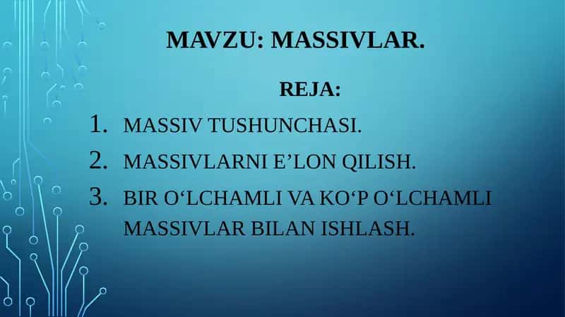 Massivlar 1