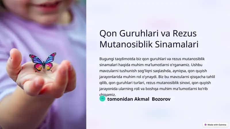Qon Guruhlari va Rezus Mutanosiblik Sinamalari 1