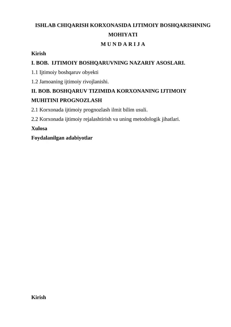 Ishlab chiqarish korxonasida ijtimoiy boshqarishning mohiyati 1