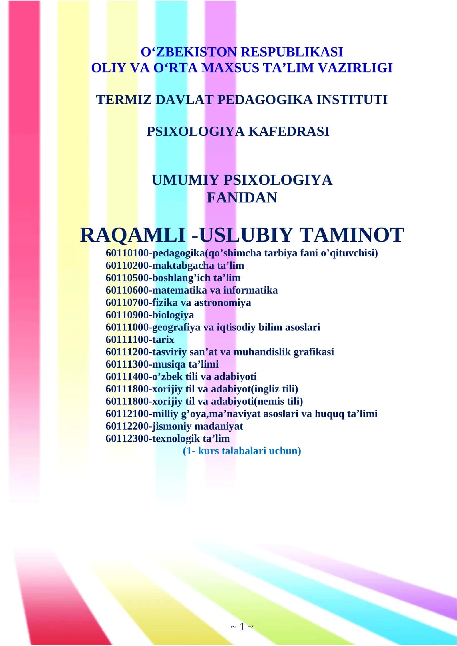 UMUMIY PSIXOLOGIYA FANI 1