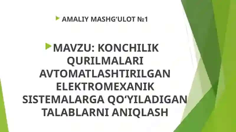 AMALIYMASHGʻULOT №1