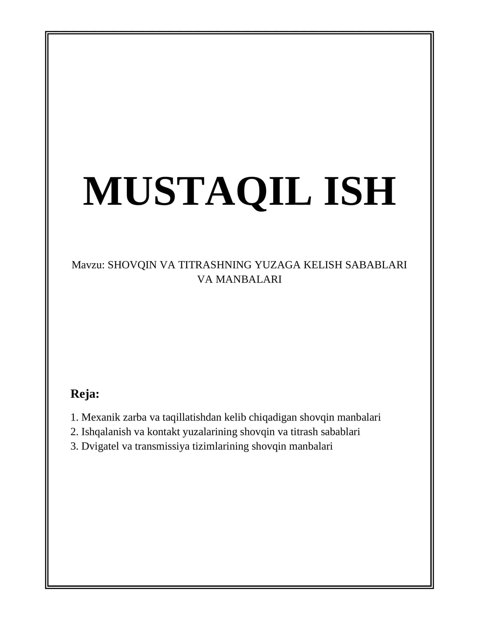 SHOVQIN VA TITRASHNING YUZAGA KELISH SABABLARI VA MANBALARI 1