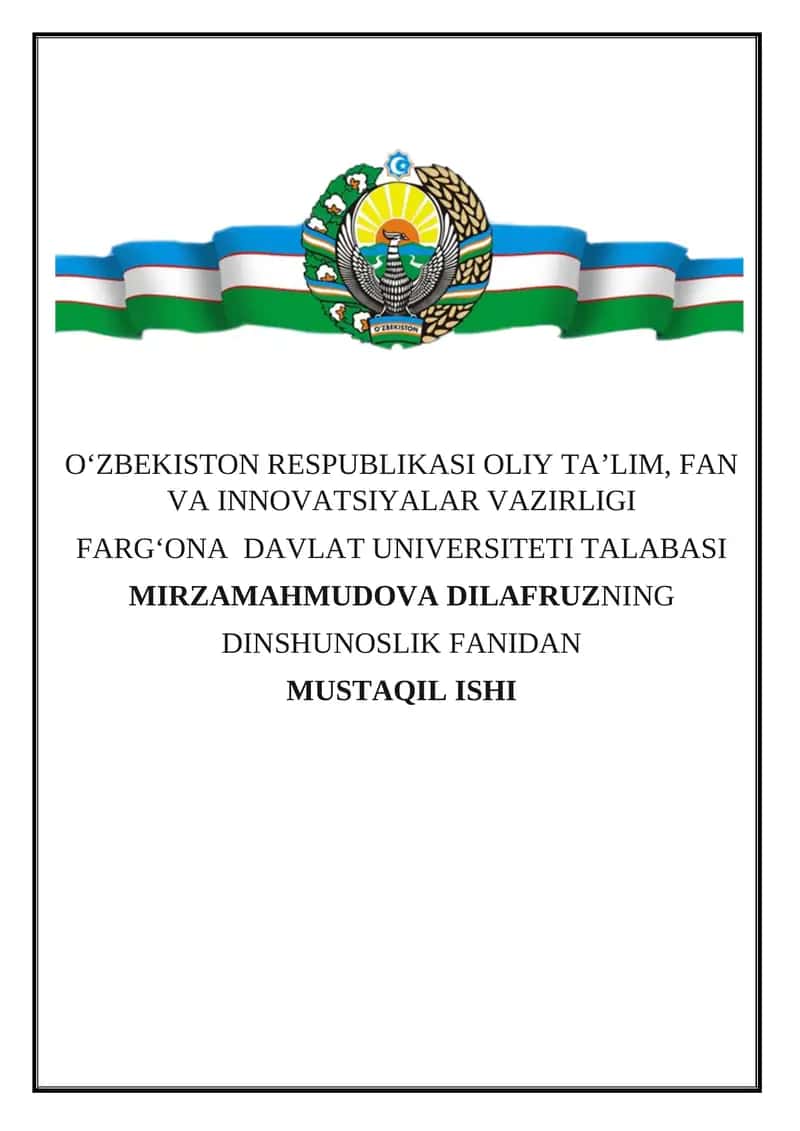 DINSHUNOSLIK FANI 1