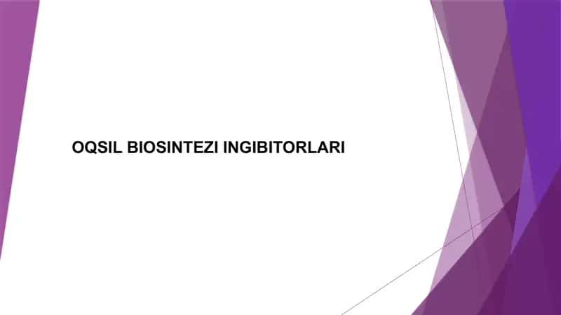 Oqsil biosintezi ingibitorlari 1