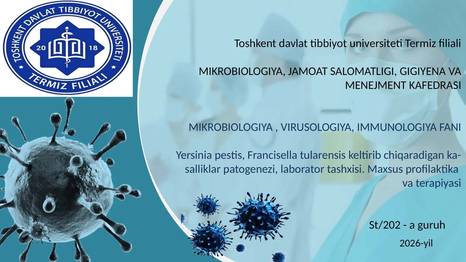 MIKROBIOLOGIYA, VIRUSOLOGIYA, IMMUNOLOGIYA FANI 1