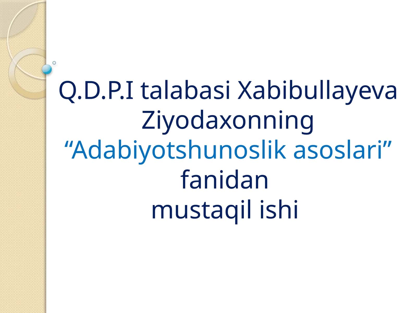 Adabiyotshunoslik asoslari 1