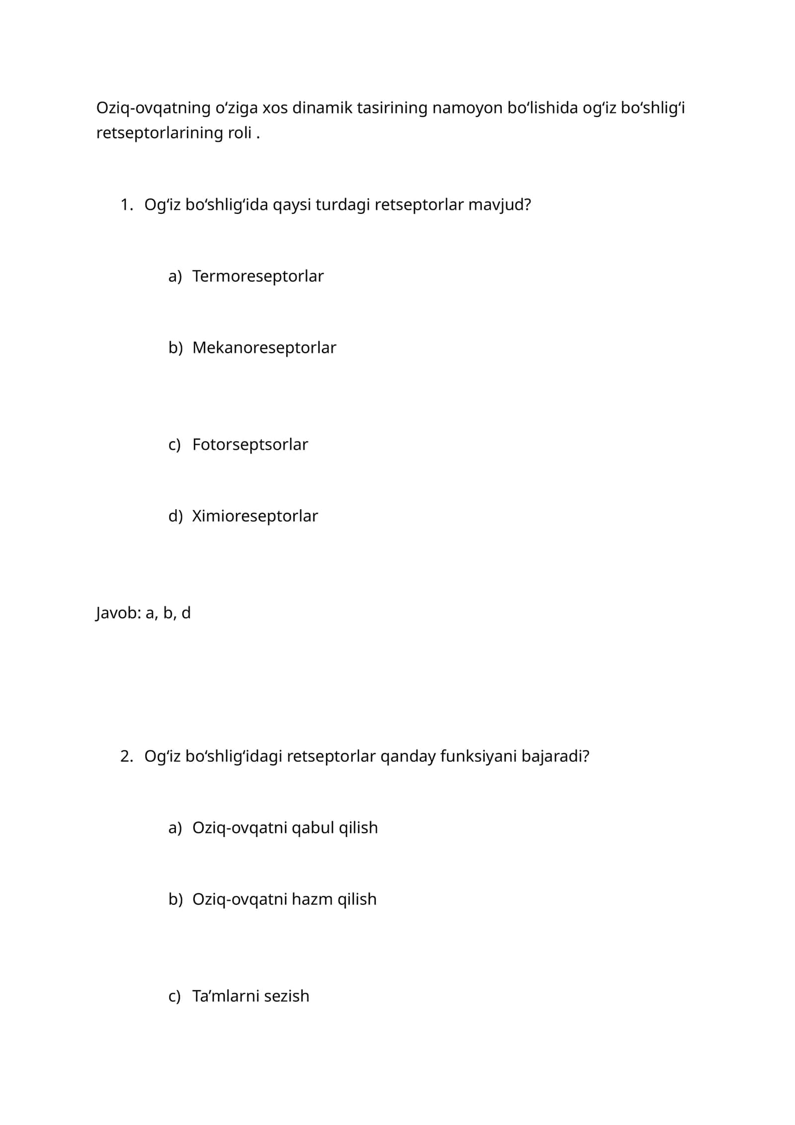Og‘iz bo‘shlig‘i retseptorlarining roli 1
