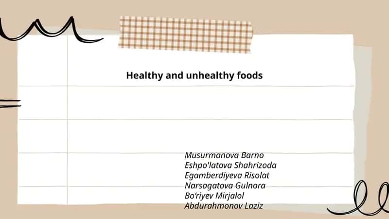 Healthy and unhealthy foods 1