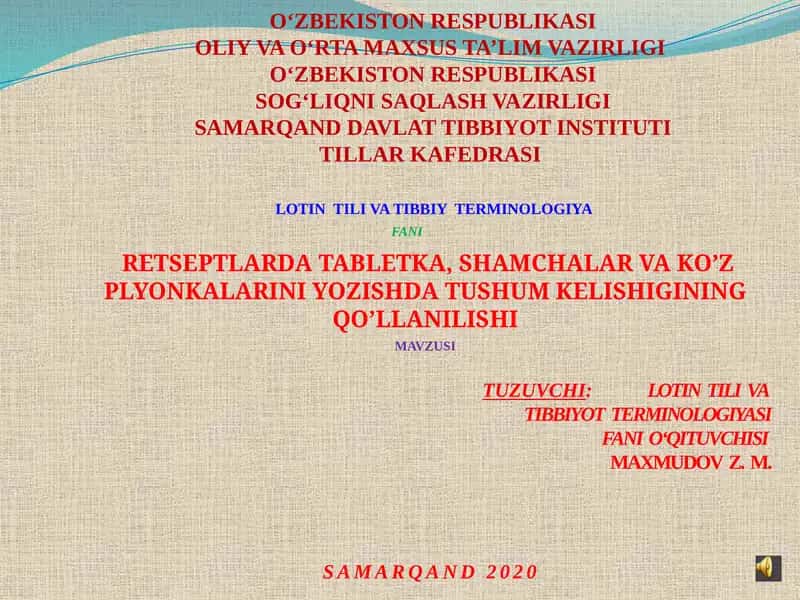 LOTIN TILI VATIBBIY TERMINOLOGIYA FANI 1