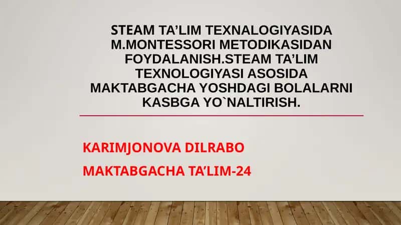 M.Montessori Metodikasi 1
