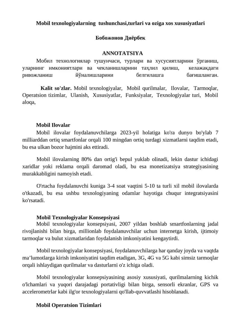 Mobil ilovalar 1
