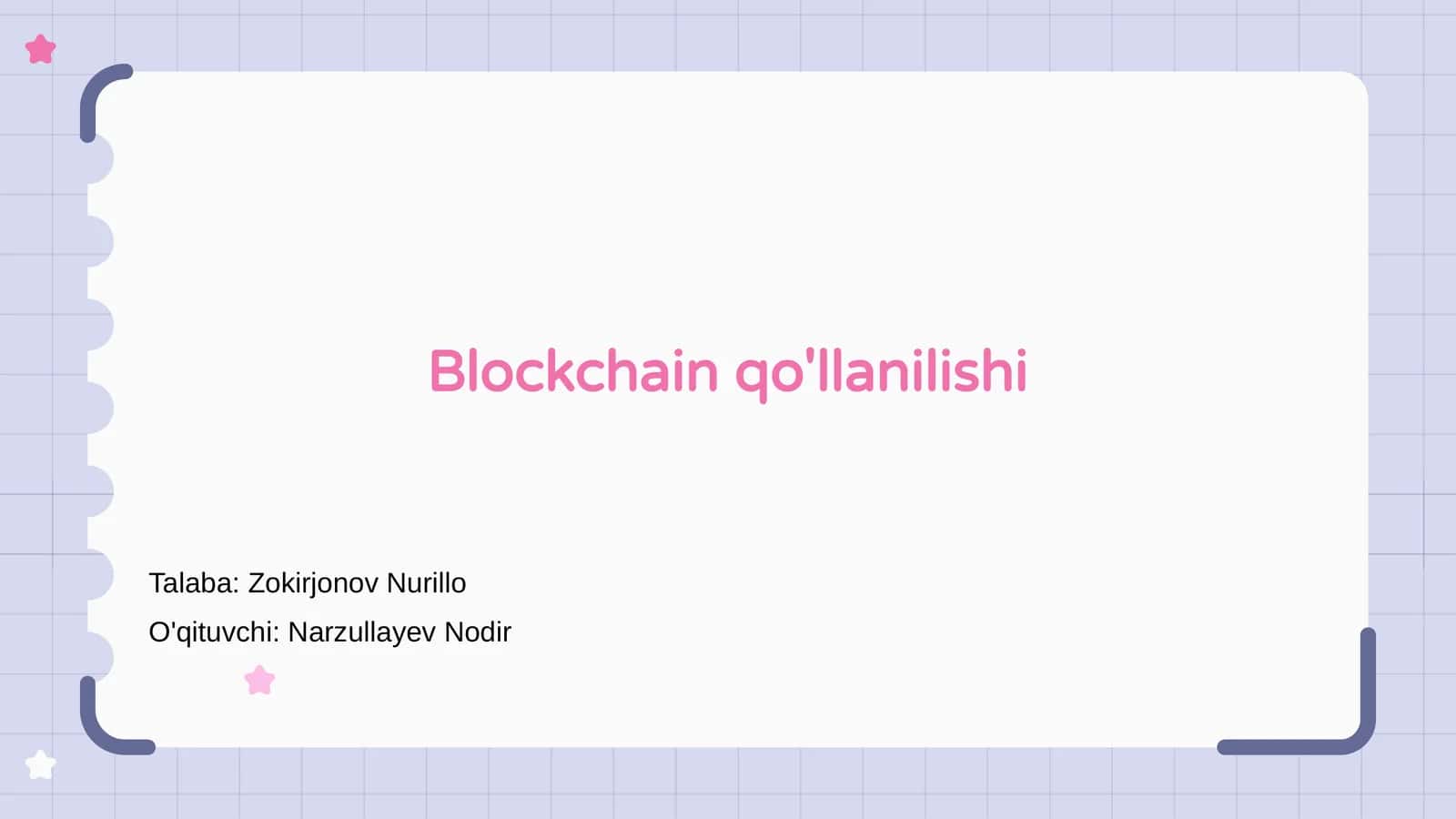 Blockchain qo'llanilishi 1