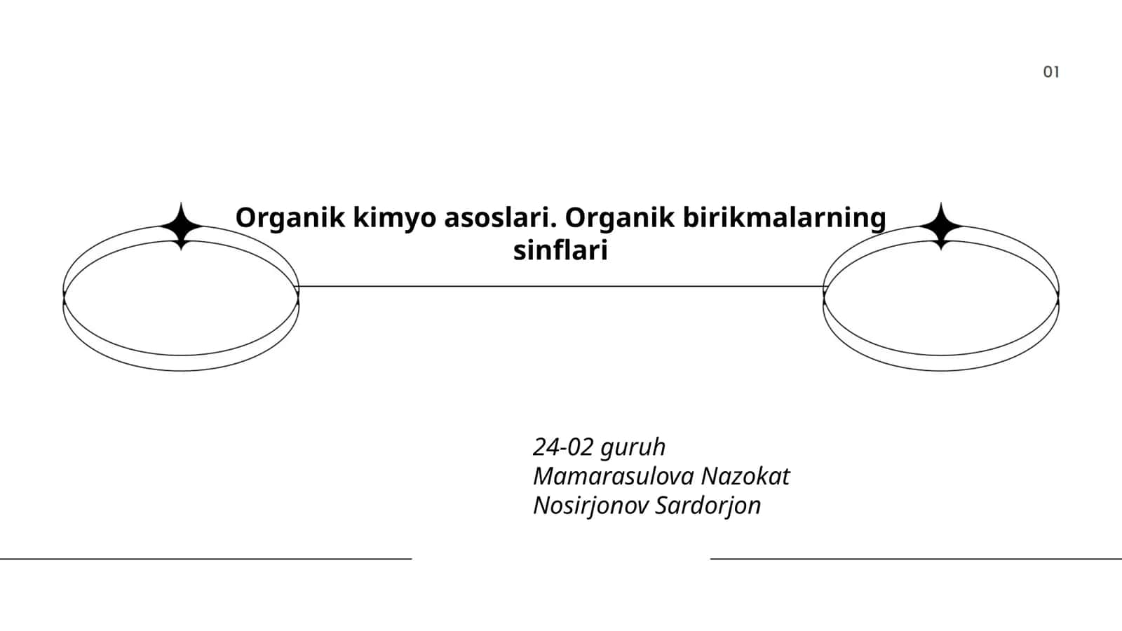 Organik kimyo asoslari. Organik birikmalarning sinflari 1