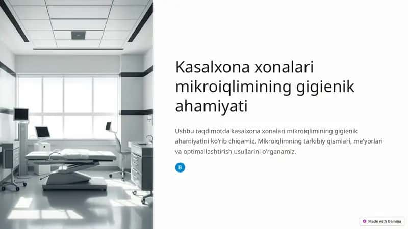 Kasalxona xonalari mikroiqlimining gigienik ahamiyati 1