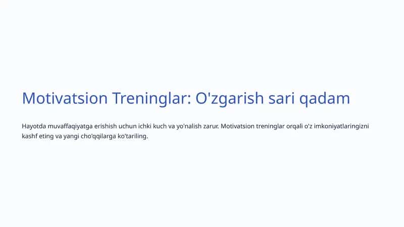 Motivatsion Treninglar 1