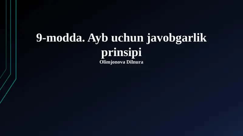 9-modda. Ayb uchun javobgarlik prinsipi 1