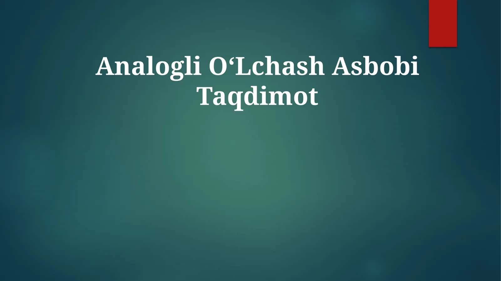 Analogli OʻLchash Asbobi 1
