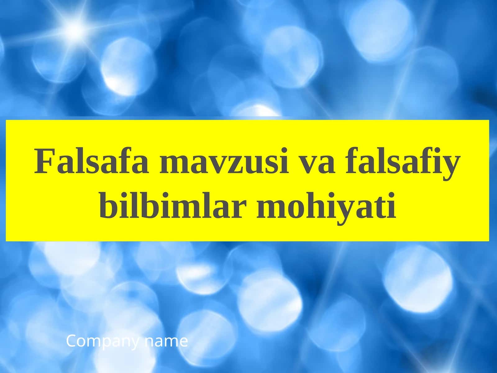Falsafa va falsafiy bilimlar mohiyati 1