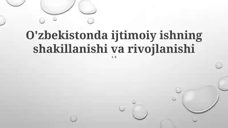 O'zbekistonda ijtimoiy ishning shakillanishi va rivojlanishi