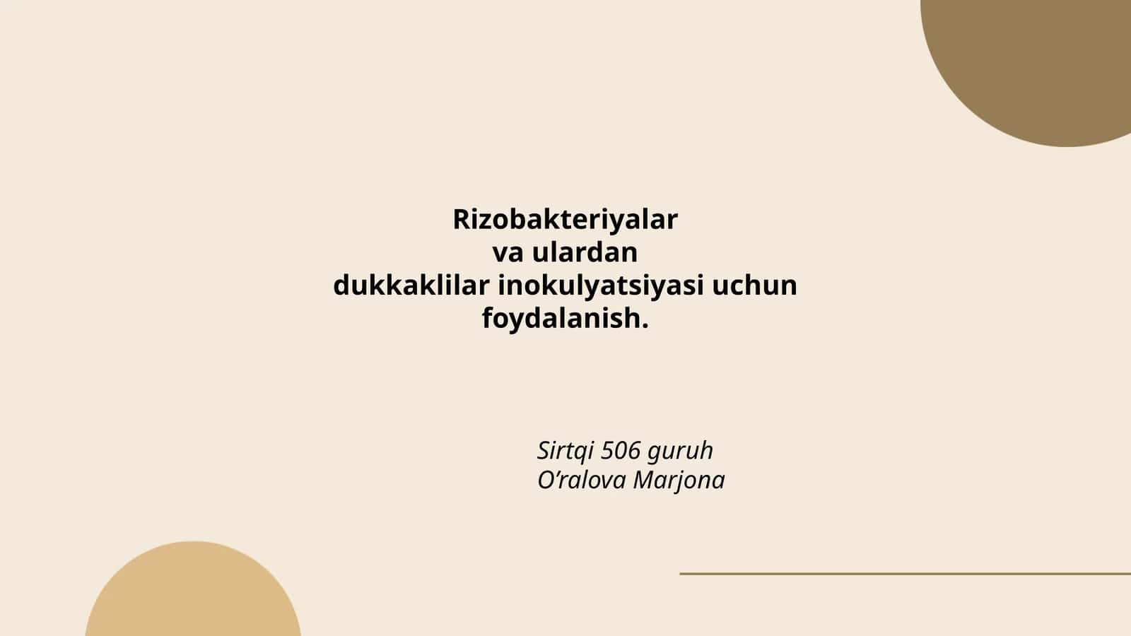 Rizobakteriyalar va ulardan dukkaklilar inokulyatsiyasi uchun foydalanish 1