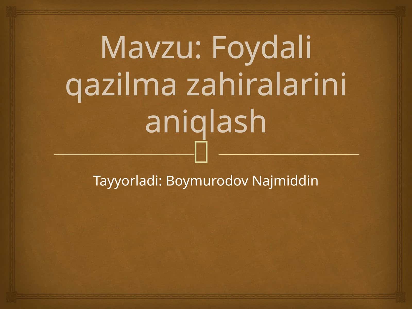 Foydali qazilma zahiralarini aniqlash 1