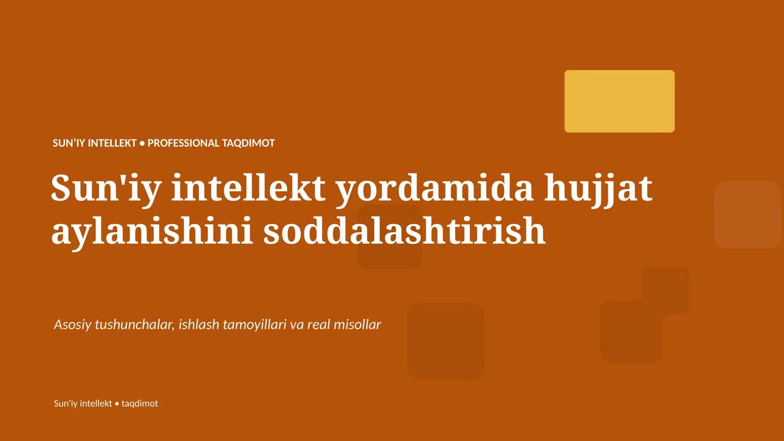 Sun'iy intellekt • Professional Taqdimot 1