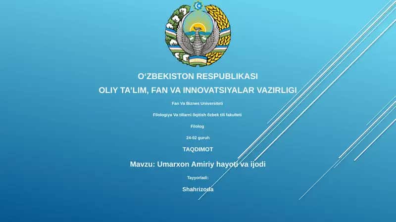 Umarxon Amiriy: Hayoti va Ijodiy Merosi 1