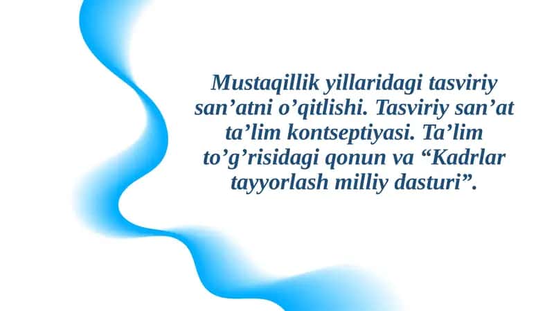 Mustaqillik yillaridagi tasviriy san’atni o’qitish 1