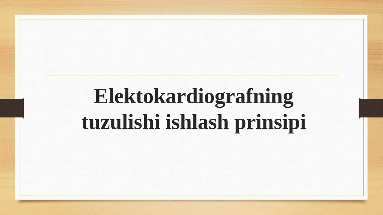 Elektokardiografning tuzilishi ishlash prinsipi 1
