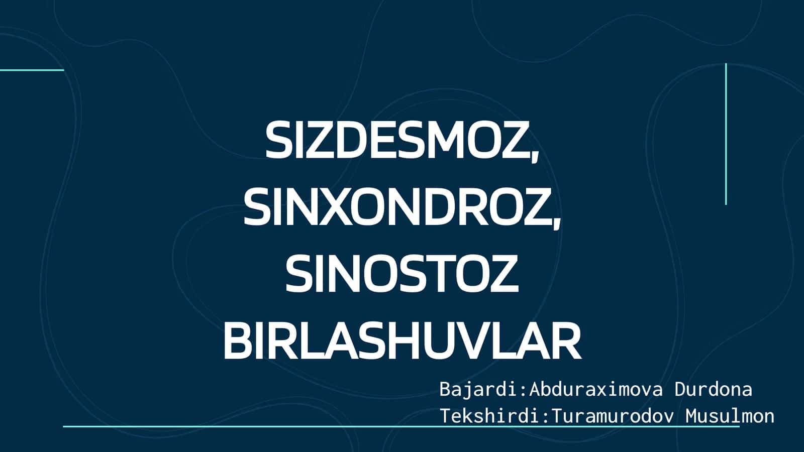 Sizdesmoz, Sinxondroz, Sinostoz Birlashuvlar 1