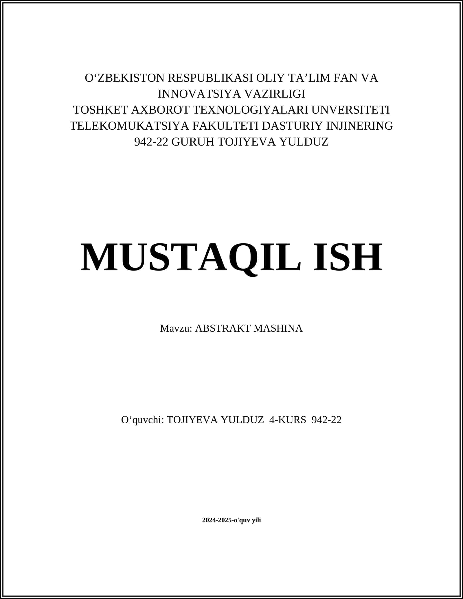 ABSTRAKT MASHINA 1