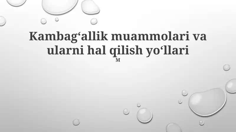 Kambagʻallik muammolari va ularni hal qilish yoʻllari 1