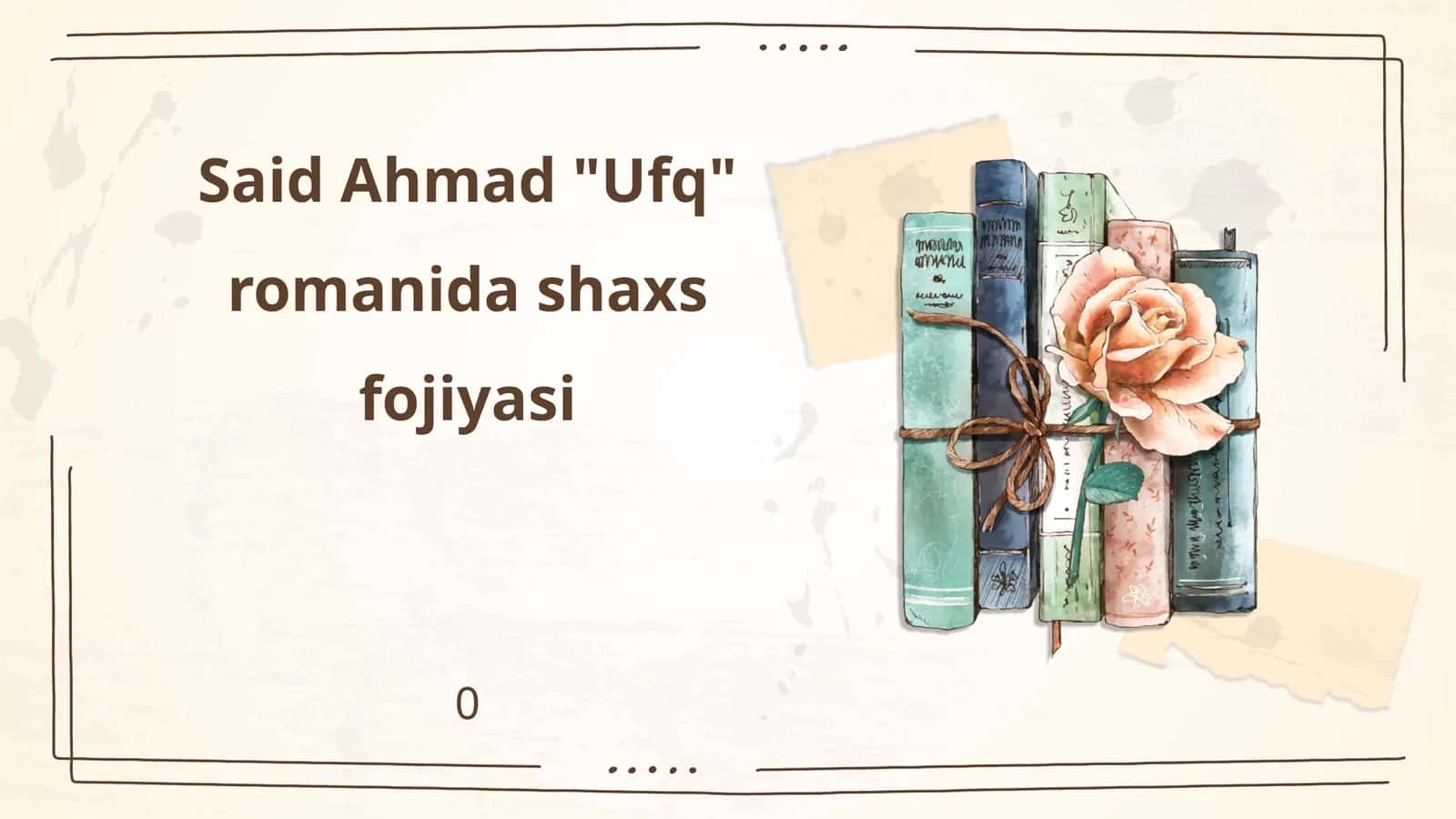 Said Ahmad "Ufq" romanida shaxs fojiyasi 1