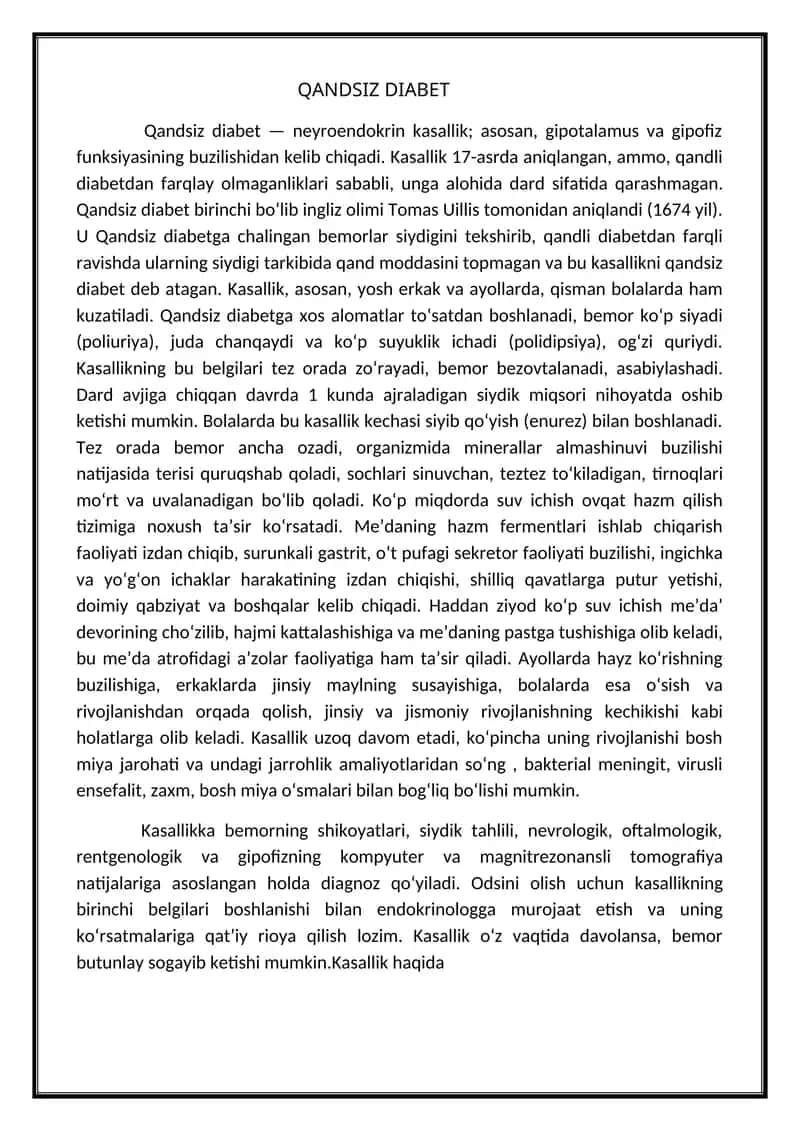 Qandsiz Diabet 1