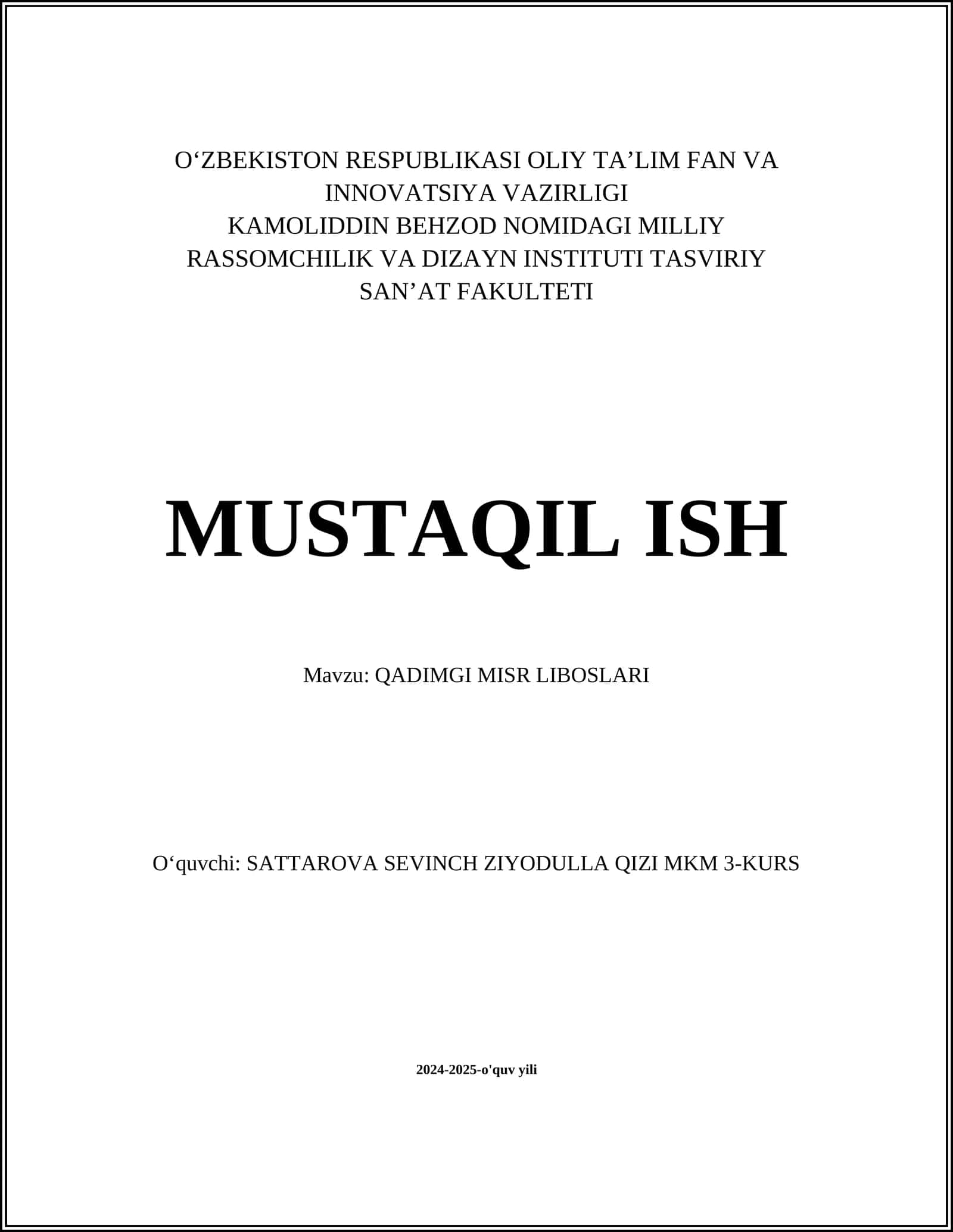QADIMGI MISR LIBOSLARI 1