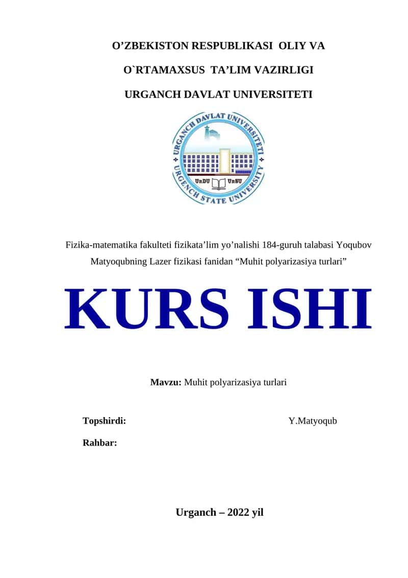 Muhit polyarizasiya turlari 1