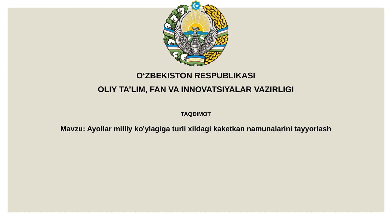 Ayollar milliy ko'ylagi turlarini xil kaketka namunalarini tayyorlash 1