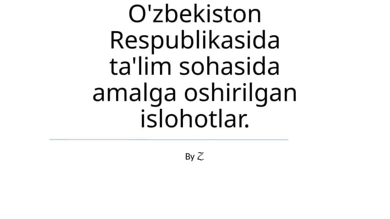 Oliy ta'lim va ilmiy tadqiqotlarni isloh qilish 1