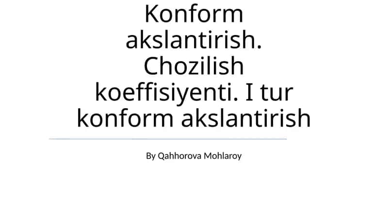 Choʻzish Koeffitsienti 1
