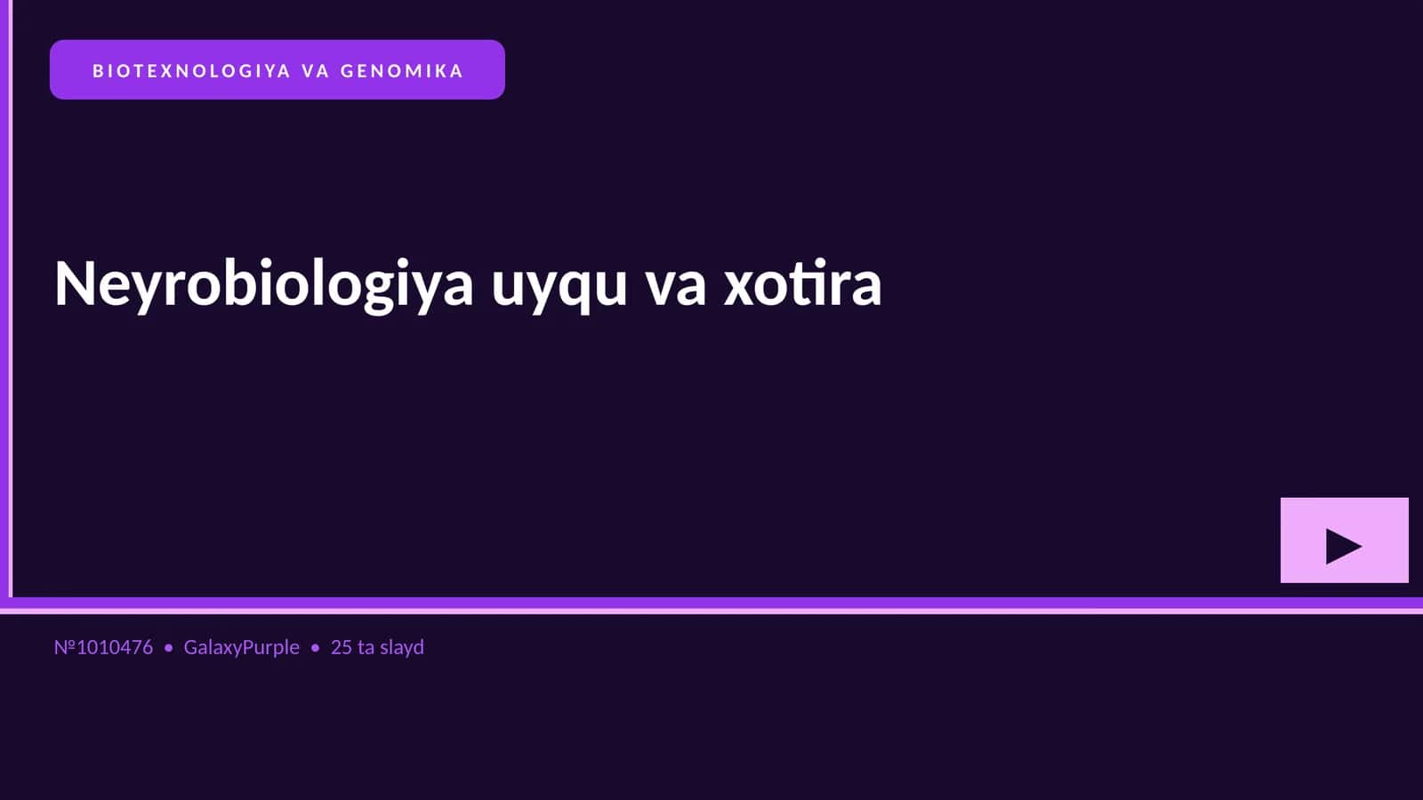 Neyrobiologiya uyqu va xotira 1