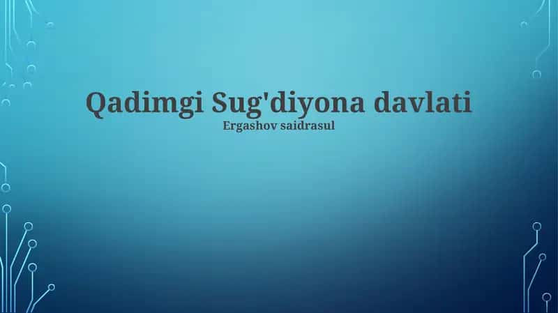 Qadimgi Sug'diyona davlati 1